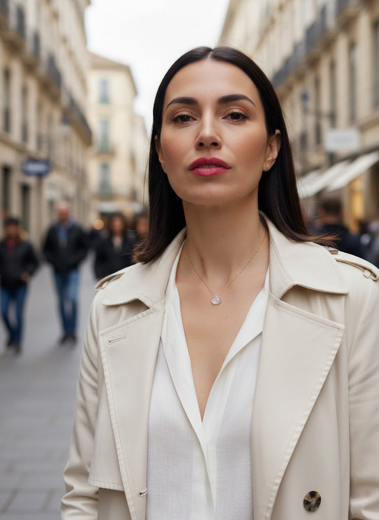 Kaklarota ar rozā kvarcu