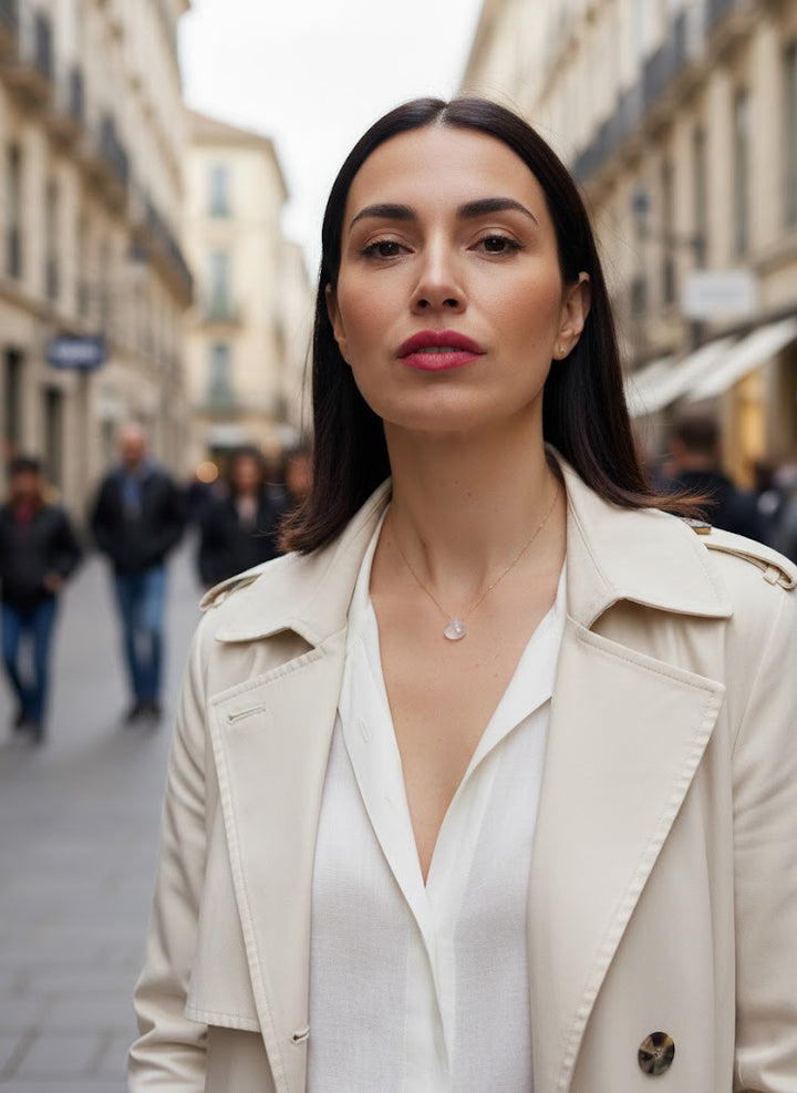 Kaklarota ar rozā kvarcu