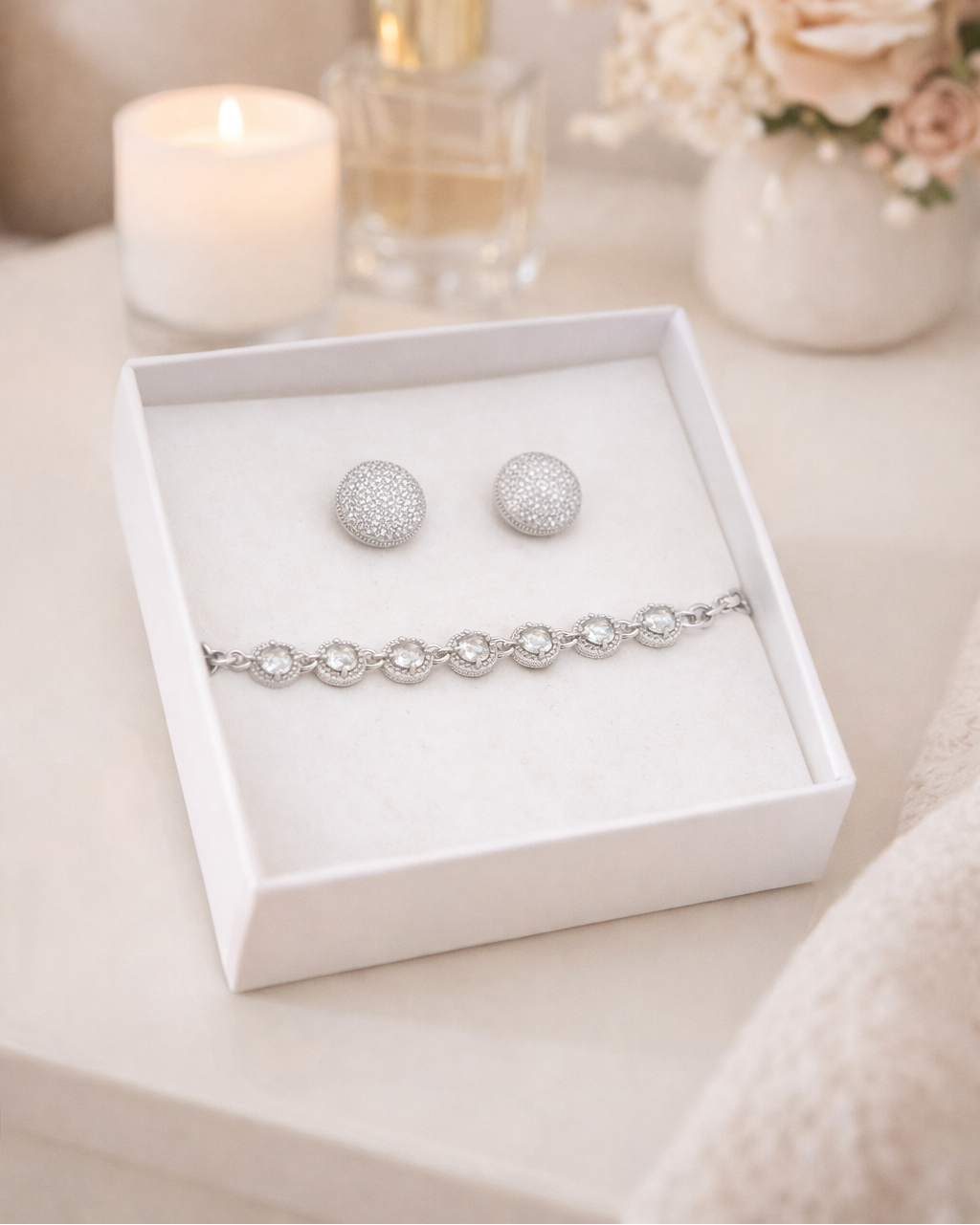 Komplekts rokassprādze un auskari Sudraba Gaisma