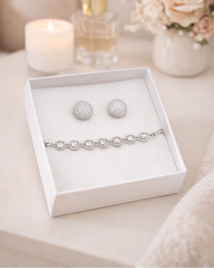 Komplekts rokassprādze un auskari Sudraba Gaisma