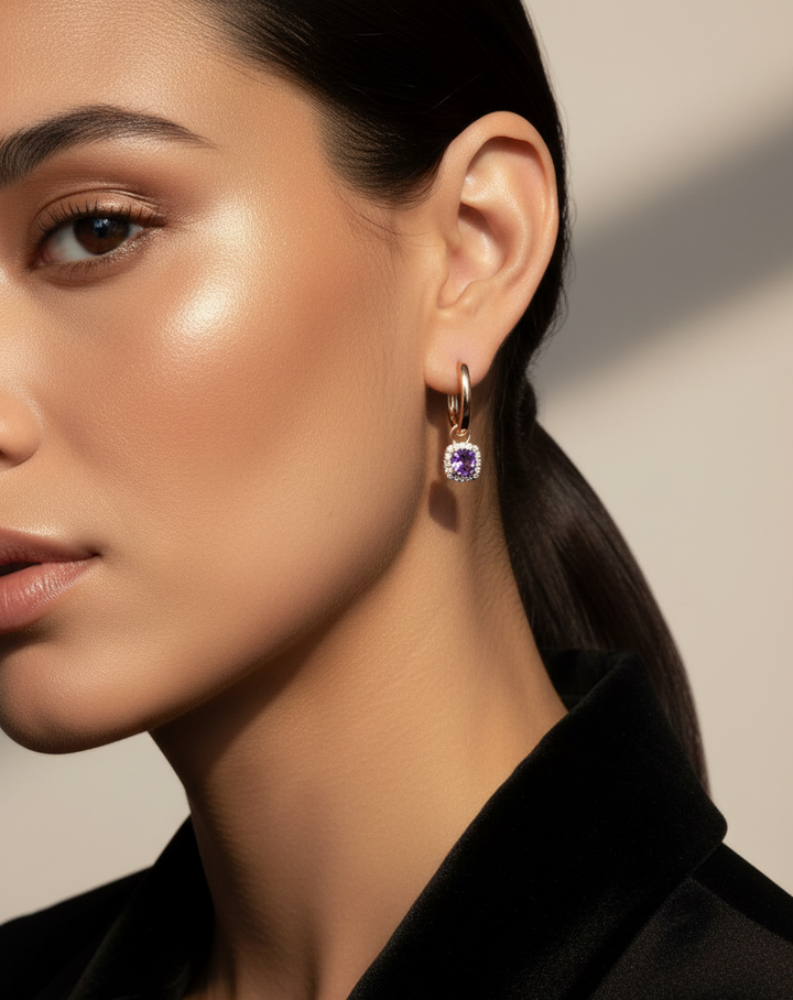 Auskari 2in1 purple dream