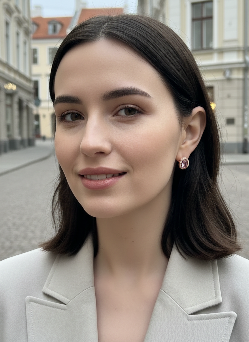 Kristālu auskari pink dream