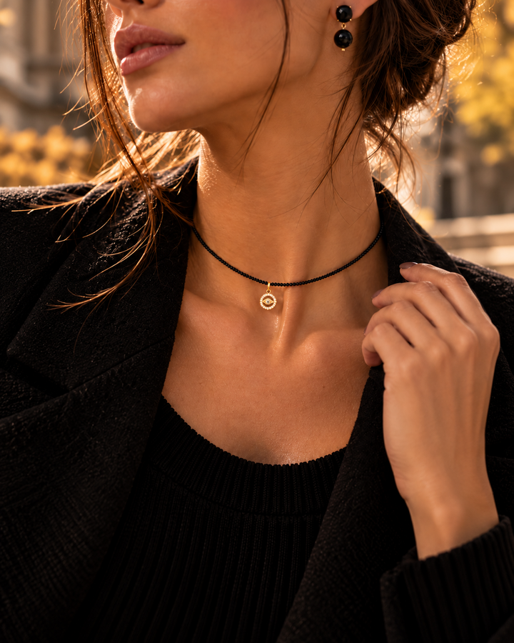Natural stone necklace - The Guardian Eye