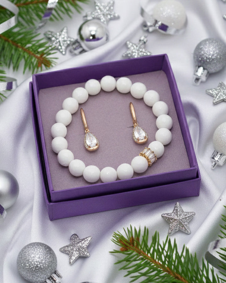 Komplekts auskari lucky drops un rokasspraādze