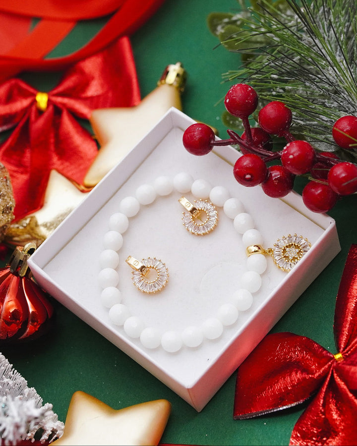 Komplekts auskari un ahāta rokasspraādze