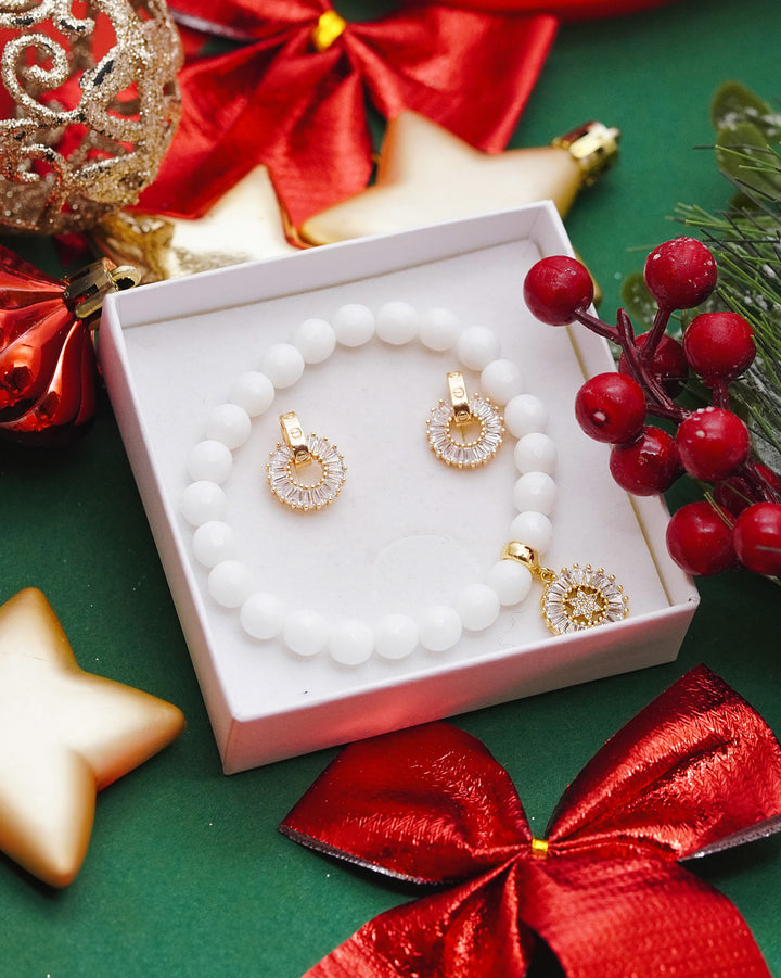 Komplekts auskari un ahāta rokasspraādze