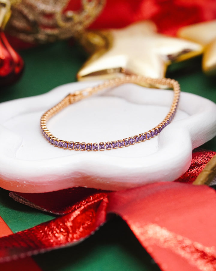 Rotu komplekts auskari 2in1 violetā maģija un rokassprādze