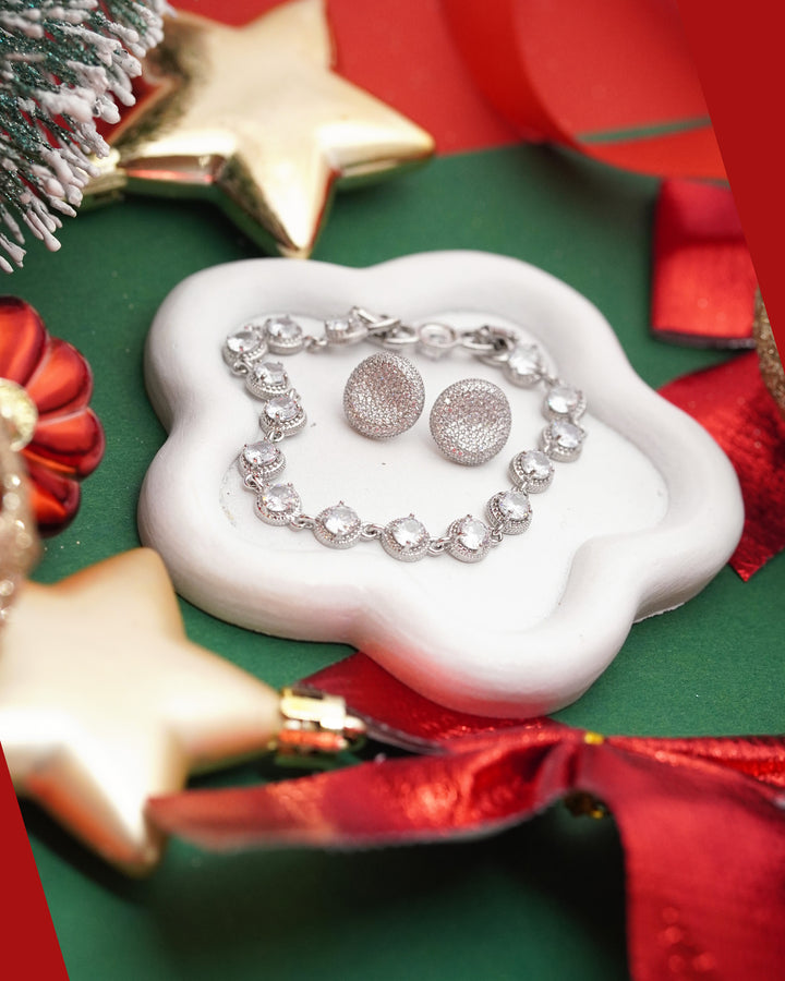 Komplekts rokassprādze un auskari Sudraba Gaisma