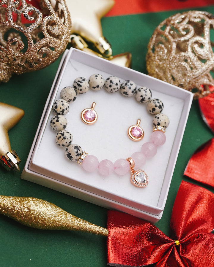 Komplekts auskari un rokassprādze Sirds Gaisma