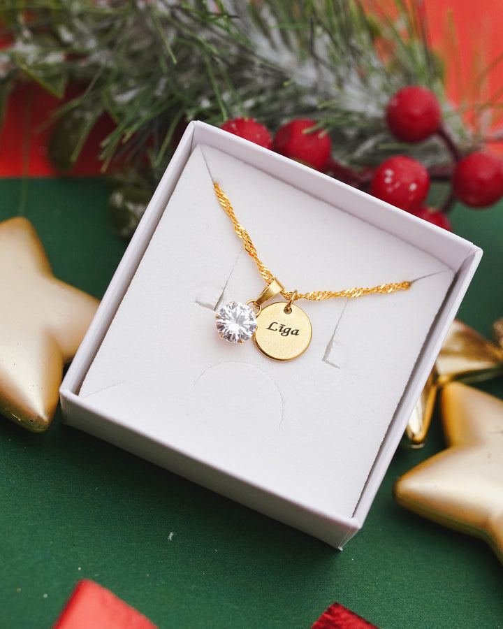 Kaklarota ar tavu gravējumu Spīdums, zelta