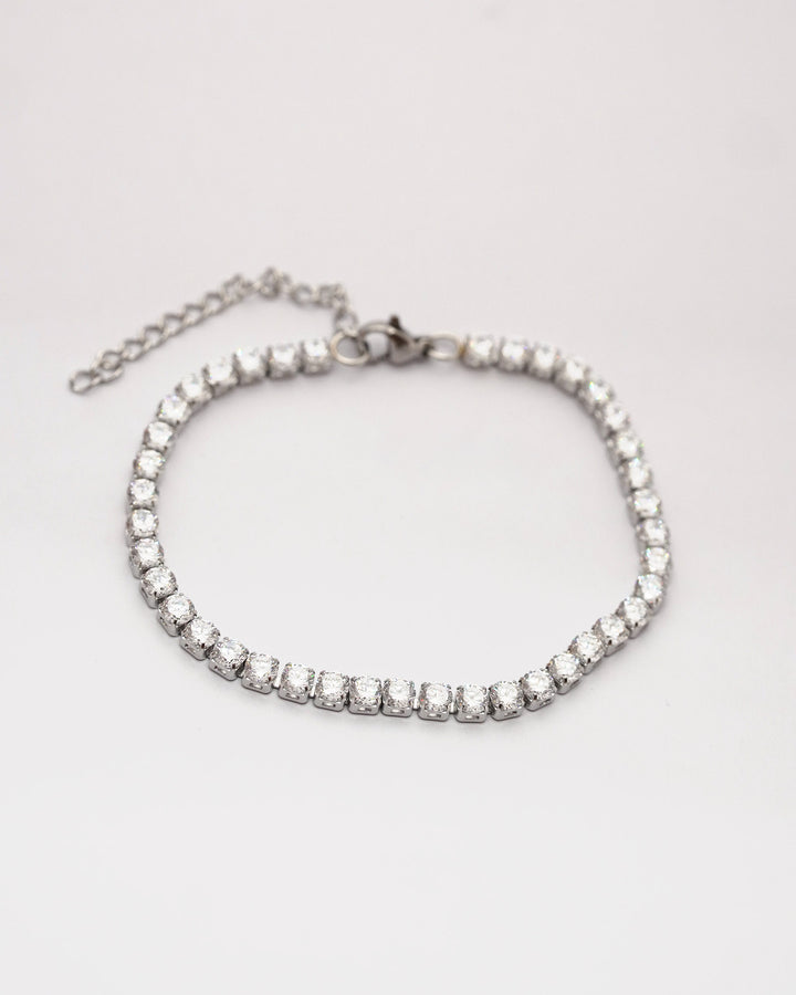 Rokassprādze Crystal Tennis sudraba