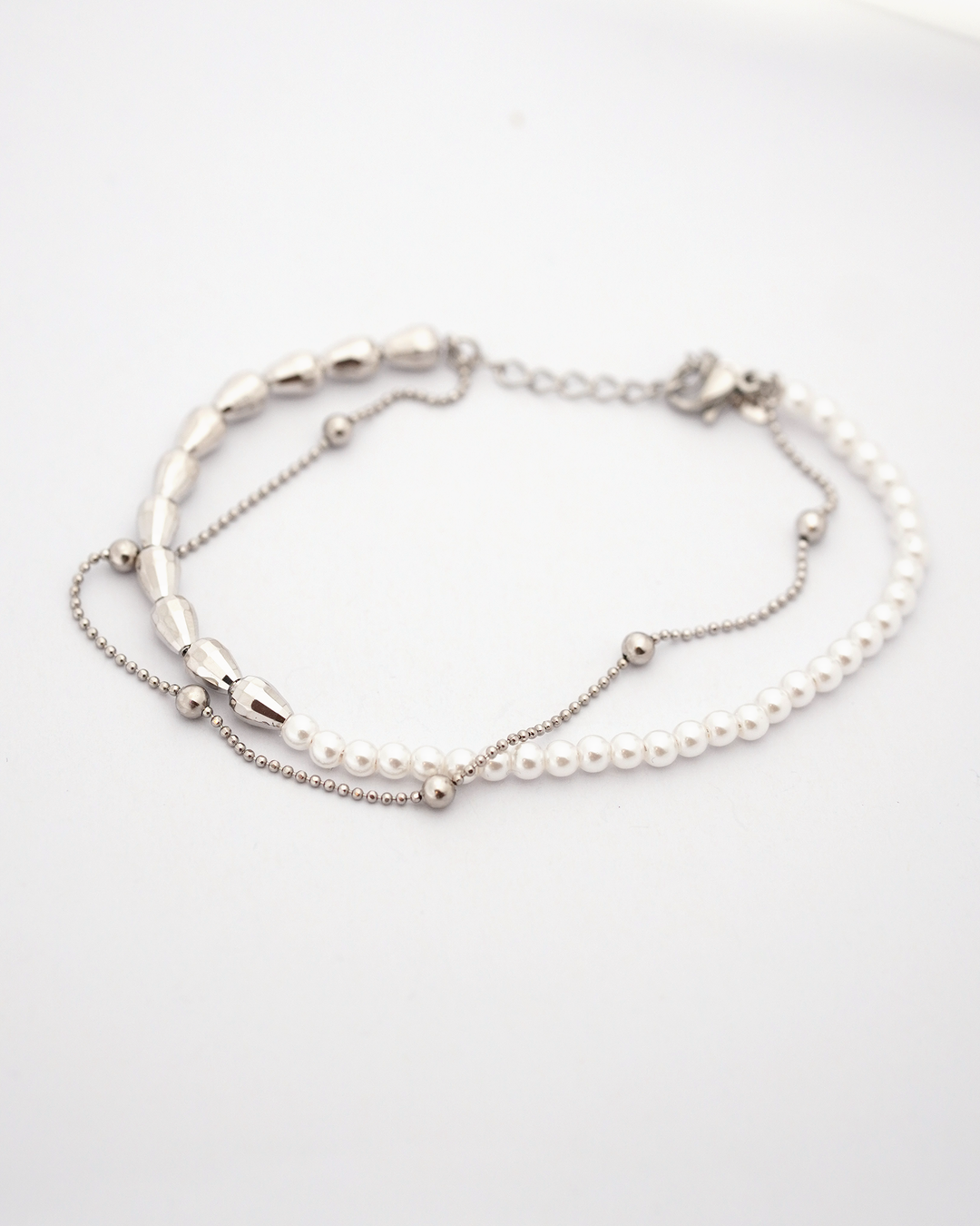 Dubultā rokassprādze Pearl-love sudraba