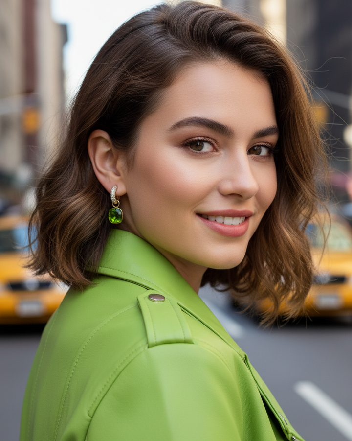 Riņķīšu auskari ar cirkonija kristāliem