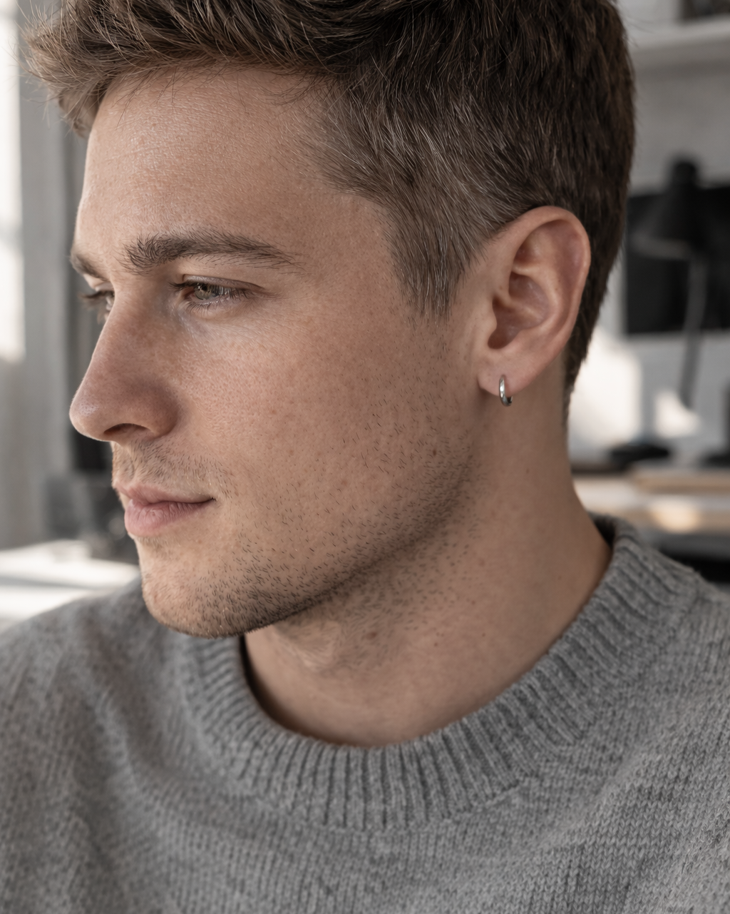 auskari mazie riņķīši sudraba krāsā