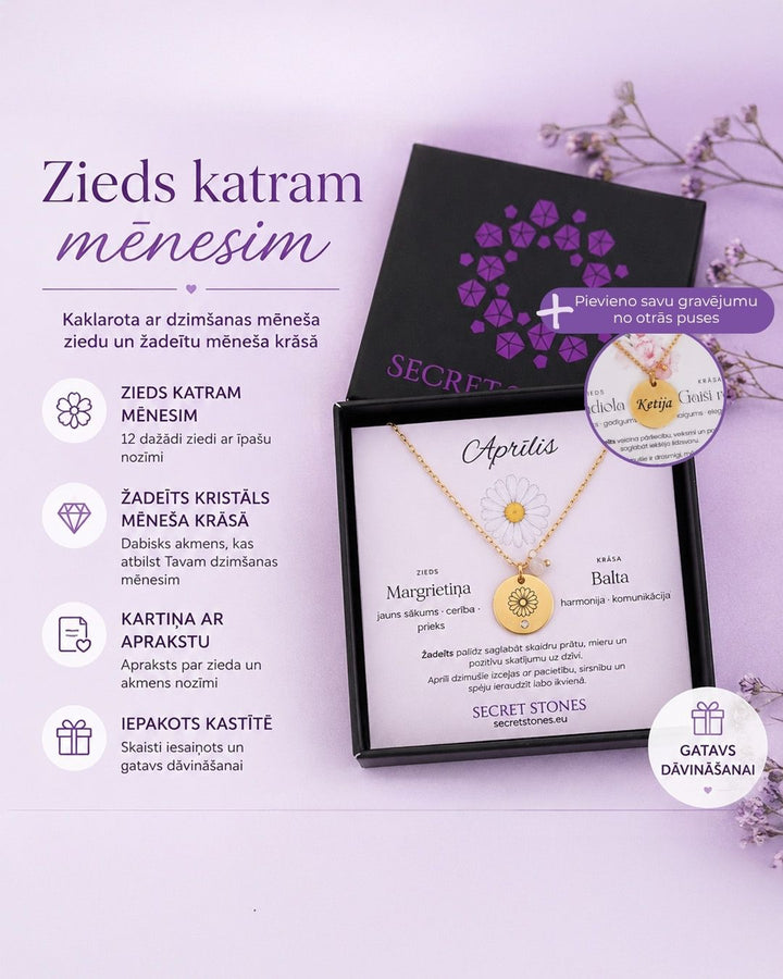 dzimšanas dienas dāvana mēneša zieds un krāsa gatavs dāvināšanai