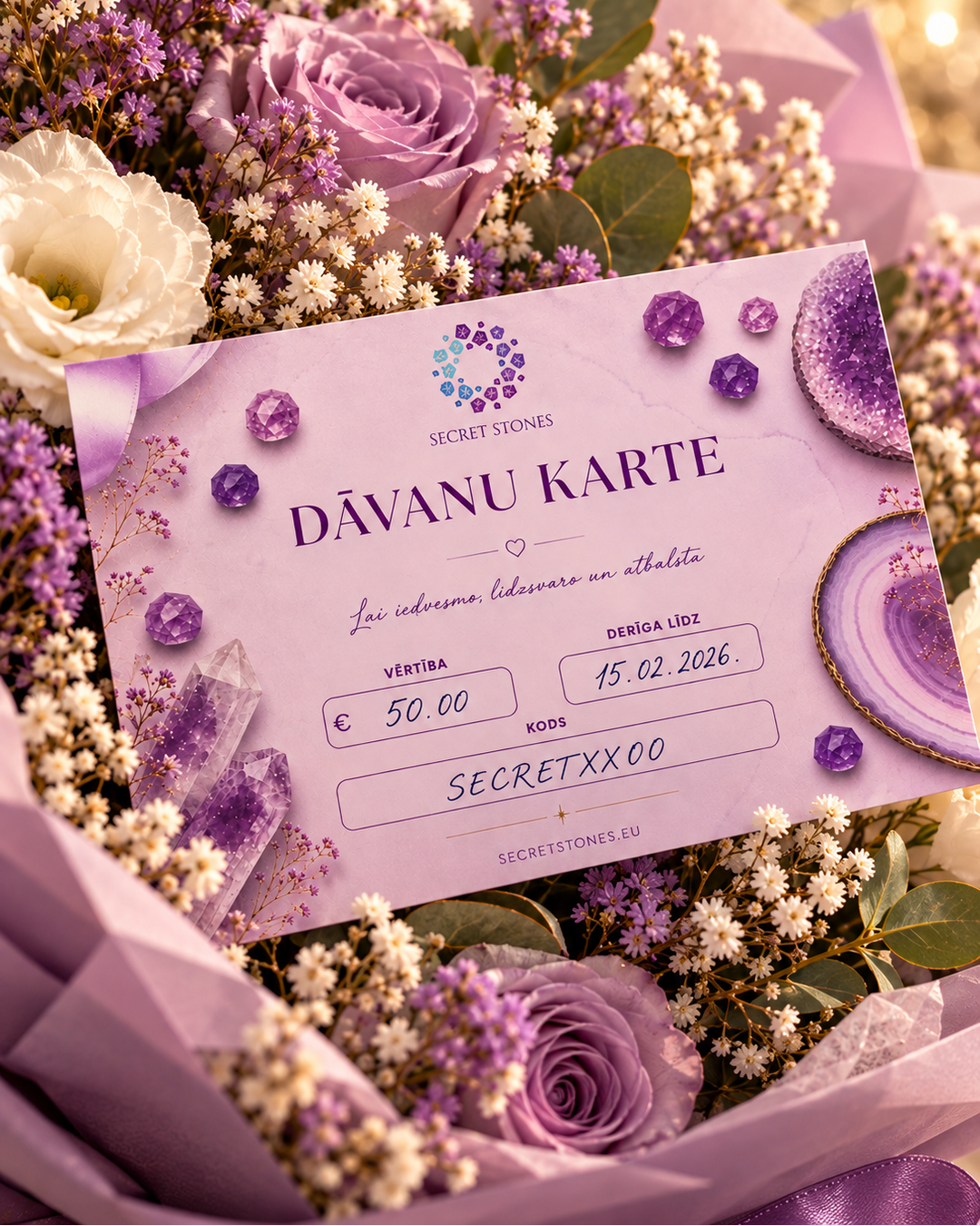 dāvanu karte papīra secret stones