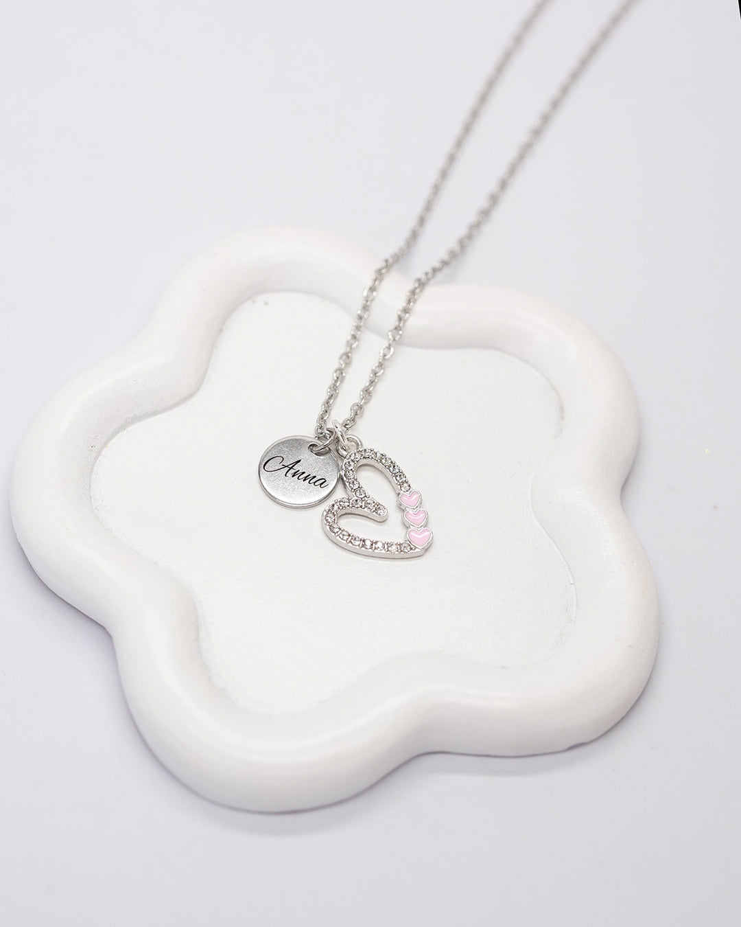 Personalizēta sudraba krāsas kaklarota