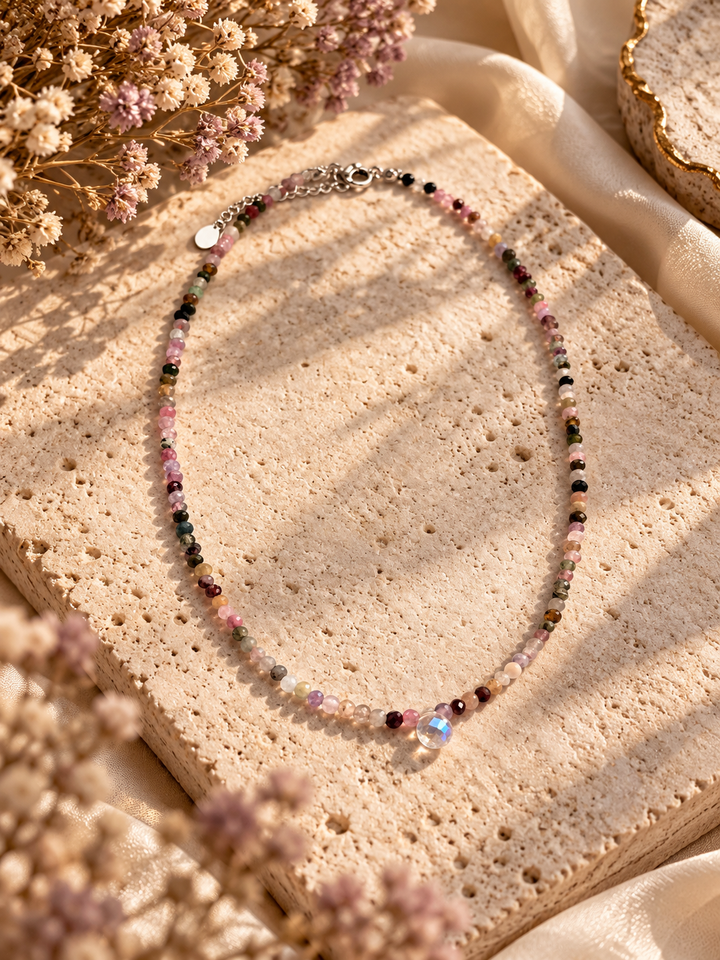Dabīgā akmens kaklarota Tourmaline Drop