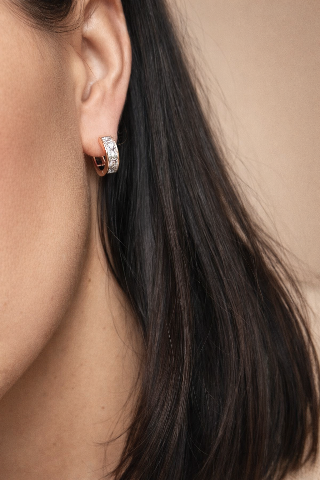 nagliņu auskaru aizdare riņķītis ar kristāliem