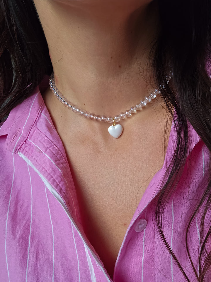 Kristāliņu čokers White heart