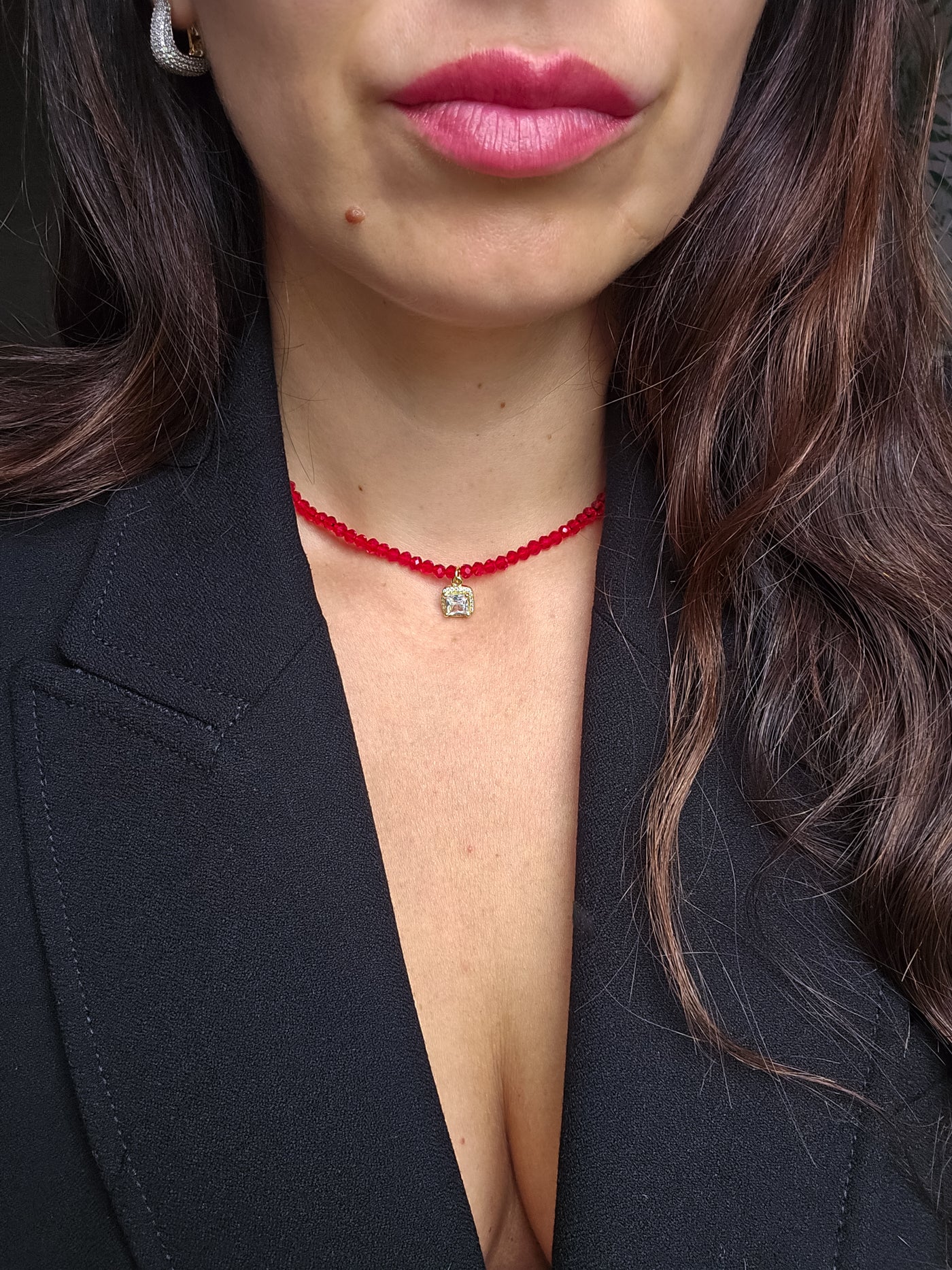 Kristāliņu čokeris Red beauty