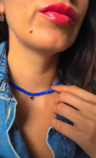 Kristāliņu čokeris Blue charm