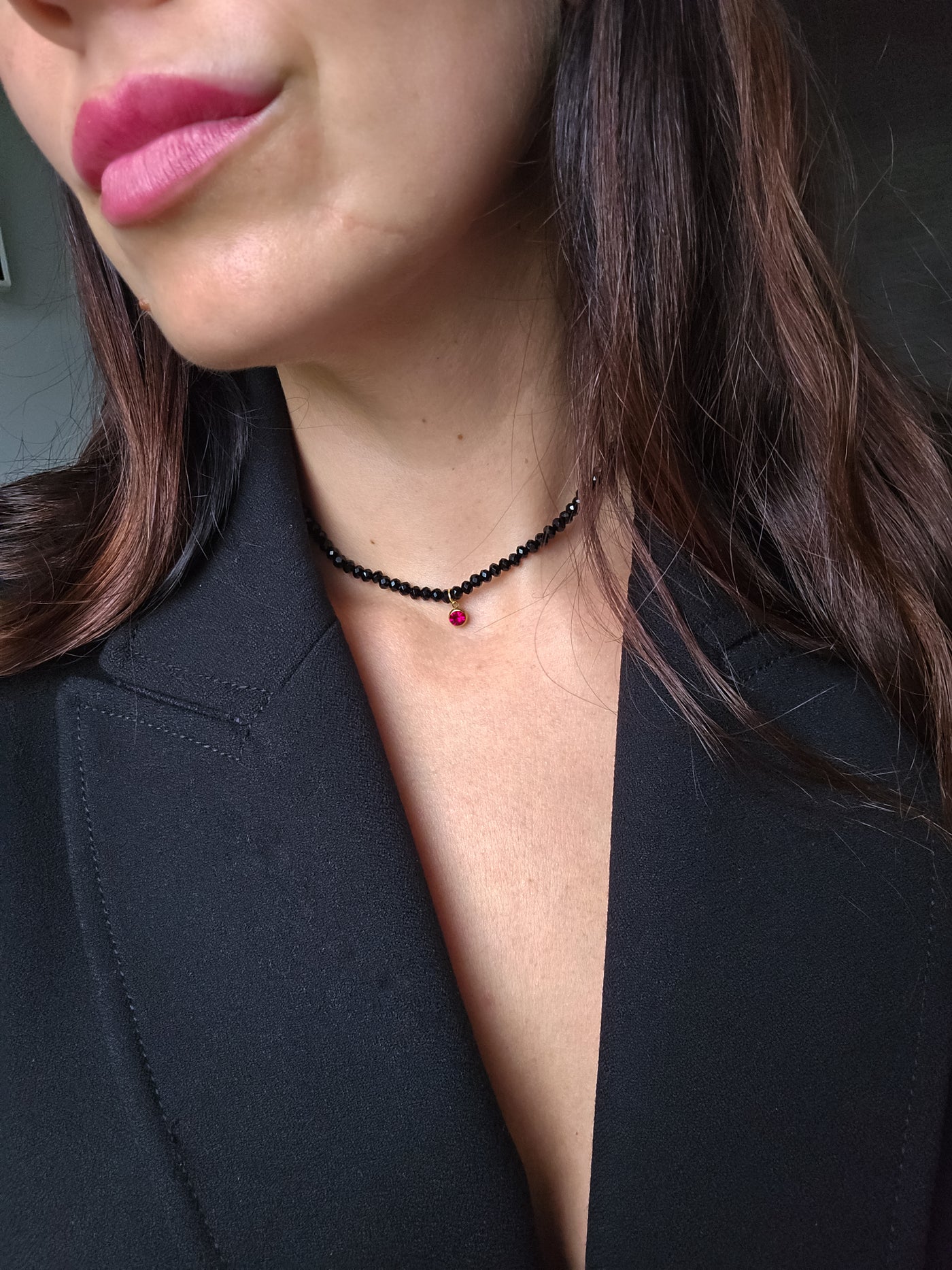 Kristāliņu čokeris Black elegance