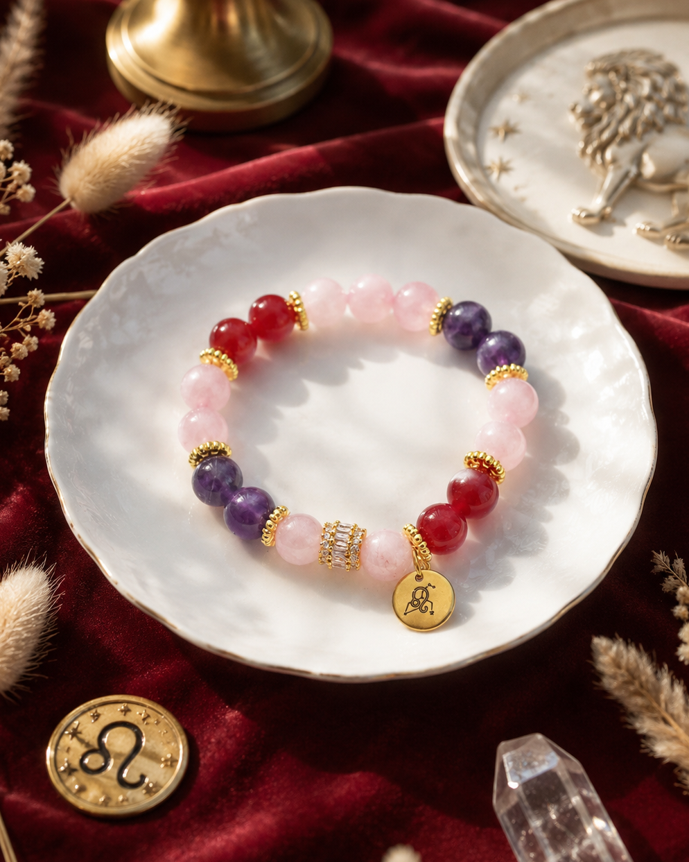 kuri kristāli der lauvām ir apvienoti vienā rokassprādzē pēc zodiaka zīmes 