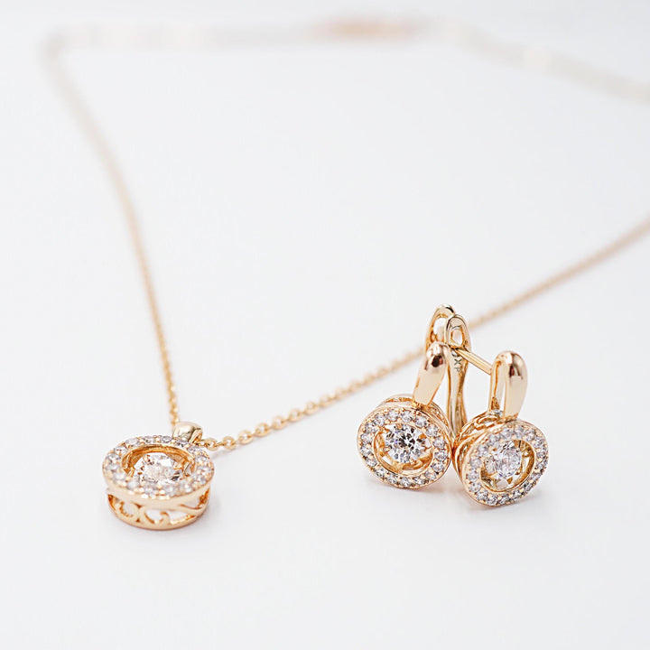 Rotu komplekts auskari ar ķedīti Crystal