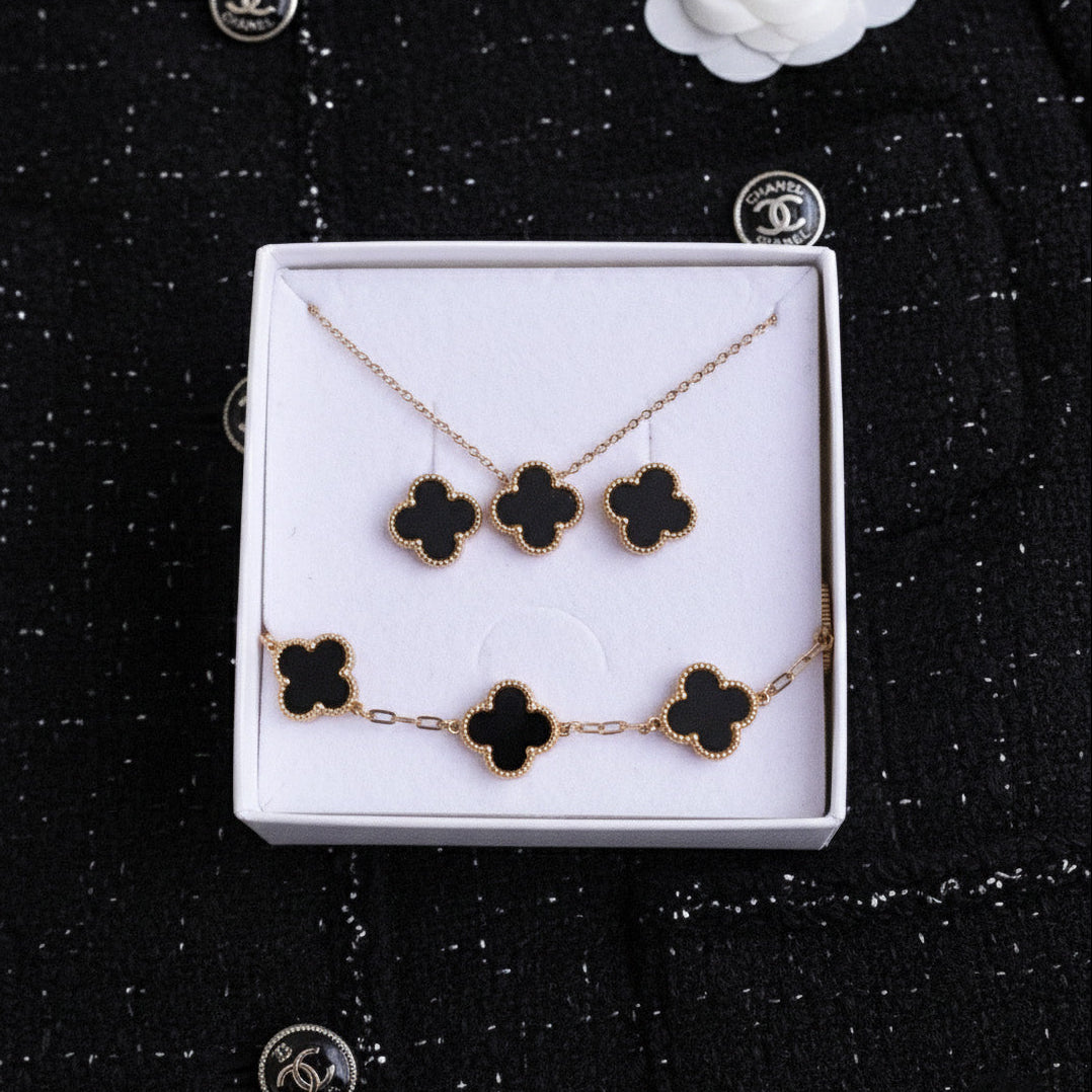 Rotu komplekts Clover melns