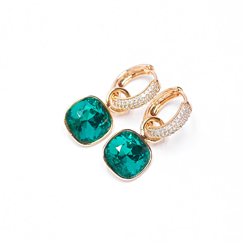 zaļas krāsas 2in1 auskari