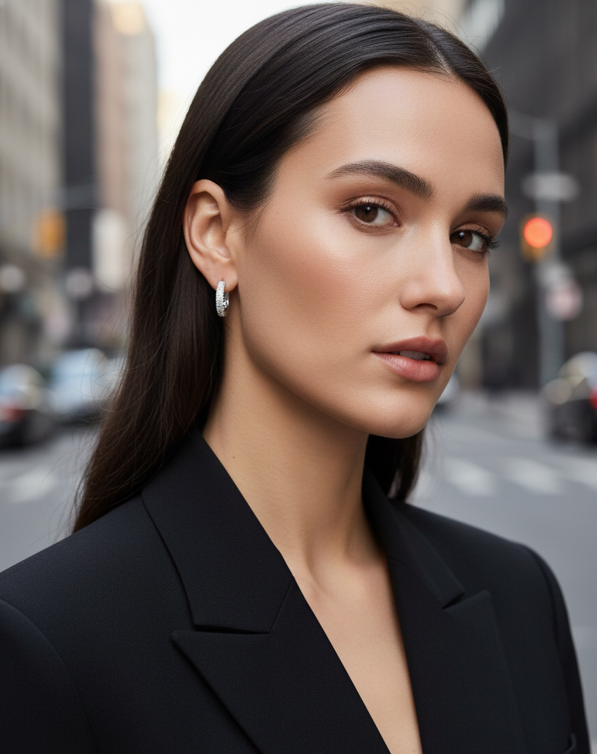 sudraba riņķīšu auskari