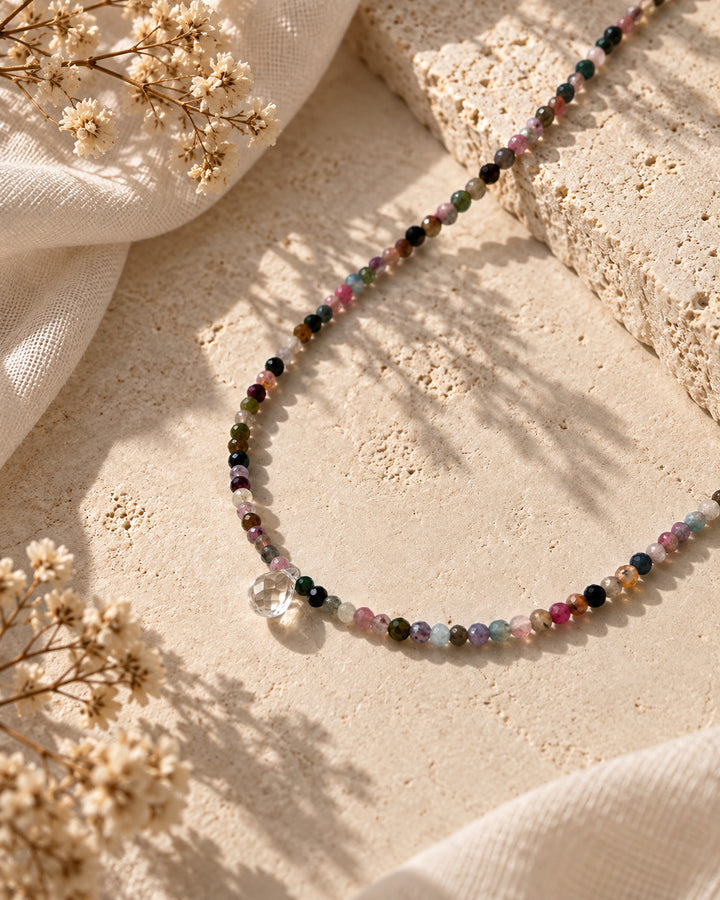 Dabīgā akmens kaklarota Tourmaline Drop