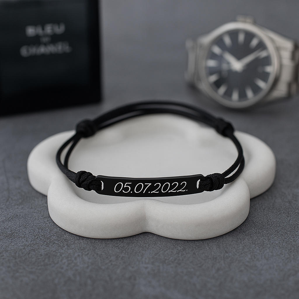 melna rokassprādze vīriešiem