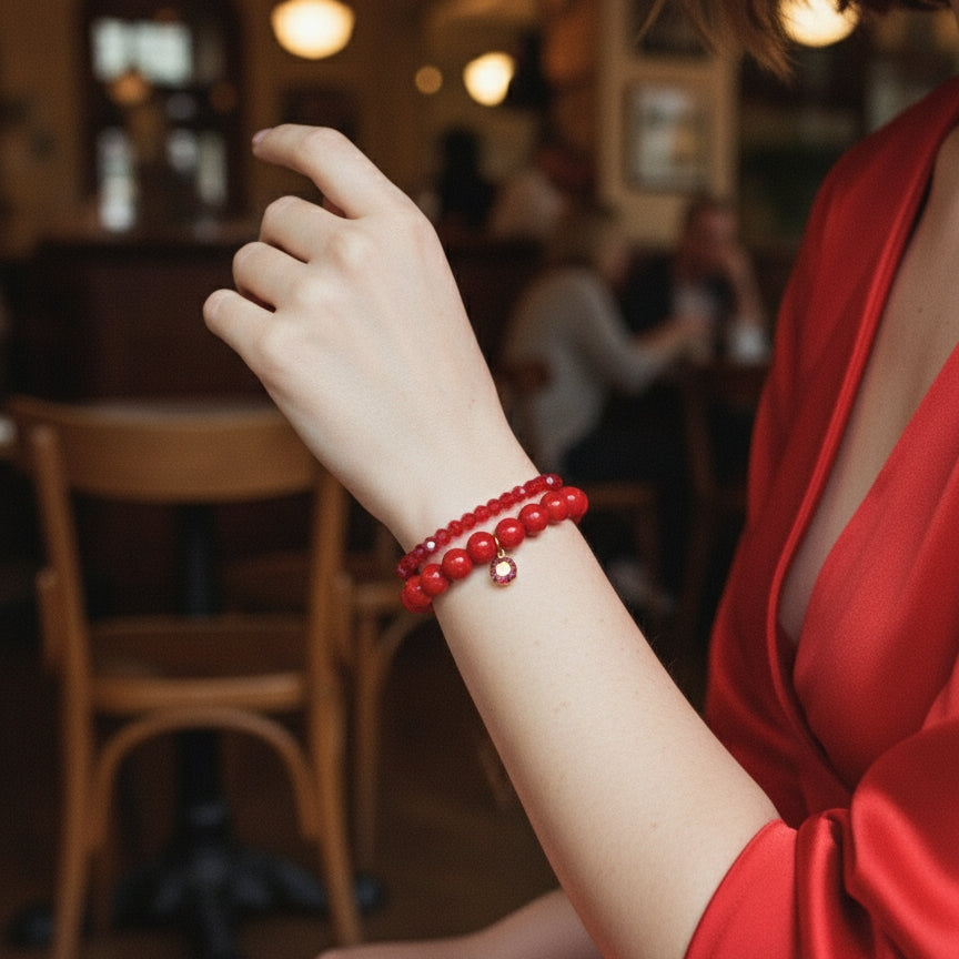 dabīgā akmens un kristālu rokassprādze