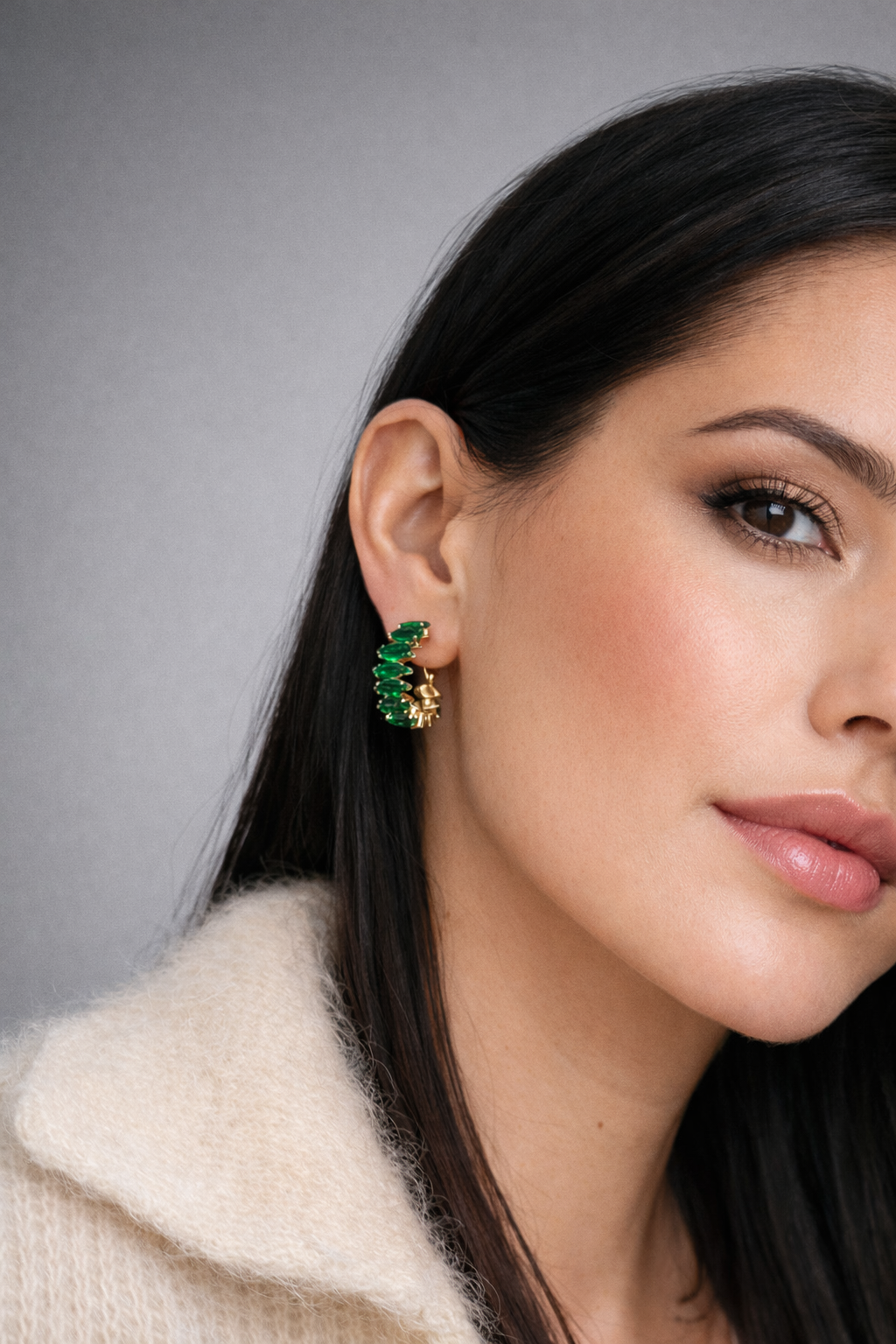 kristāla zaļi auskari